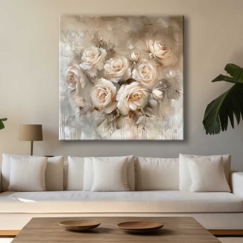 Soyut Modern Çiçekler Dekoratif Kanvas Tablo  - VOOV3052