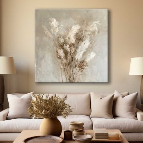 Soyut Modern Çiçekler Dekoratif Kanvas Tablo - VOOV3058