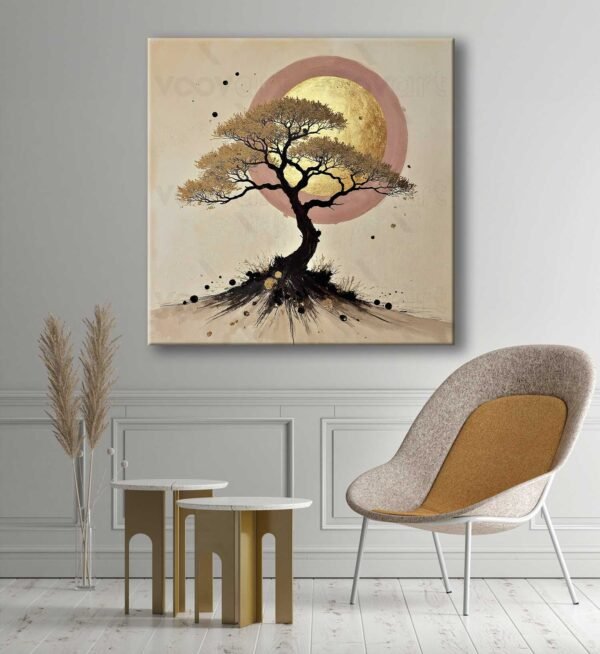 Modern Lüks Hayat Ağacı Dekoratif Kanvas Tablo - VOOV3059