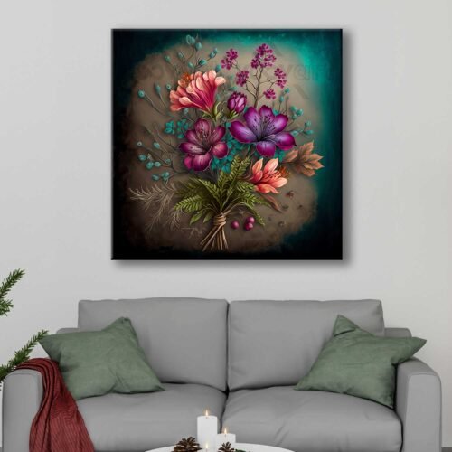 Dekoratif Çiçekler Kanvas Tablo - VOOV3060