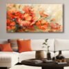 Abstract Orange Flowers Dekoratif Kanvas Tablo - VOOV3064