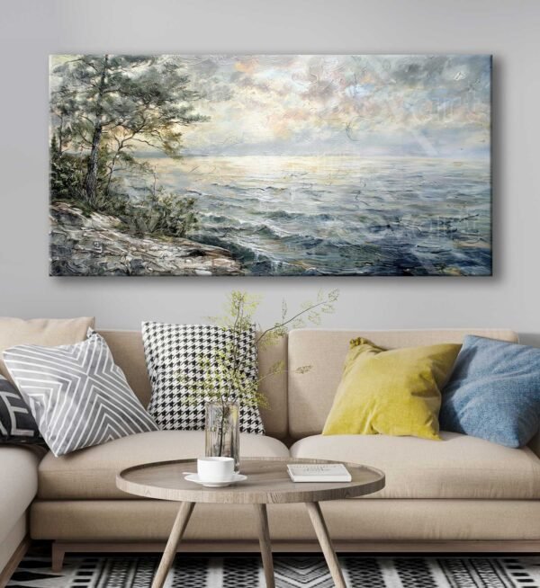 Ağaç ve Göl Manzarası Dekoratif Kanvas Tablo - VOOV3067