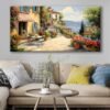 Sahil Kasabası Manzarası Dekoratif Kanvas Tablo - VOOV3073