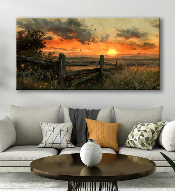Muhteşem Gün Batımı Manzarası Dekoratif Kanvas Tablo - VOOV3076