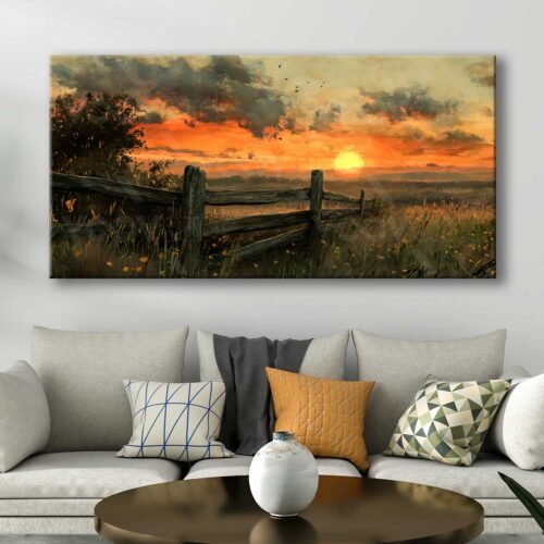 Muhteşem Gün Batımı Manzarası Dekoratif Kanvas Tablo - VOOV3076