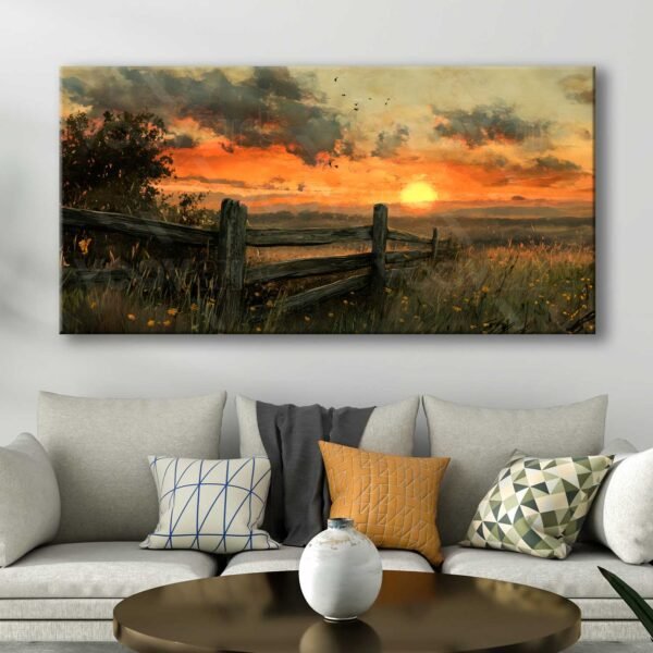 Muhteşem Gün Batımı Manzarası Dekoratif Kanvas Tablo - VOOV3076