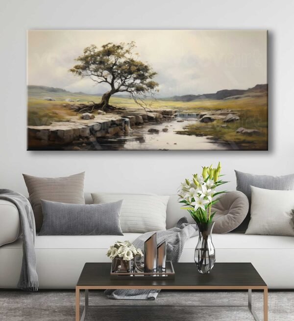 Ağaç Manzarası Dekoratif Kanvas Tablo - VOOV3088