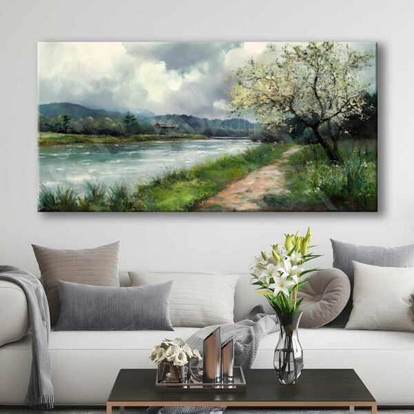 Akarsu Manzarası Dekoratif Kanvas Tablo - VOOV3087