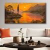 Muhteşem Gün Batımı Manzarası Dekoratif Kanvas Tablo - VOOV3090