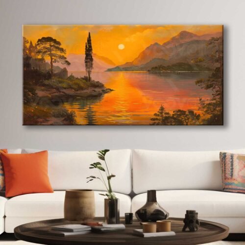 Muhteşem Gün Batımı Manzarası Dekoratif Kanvas Tablo - VOOV3090