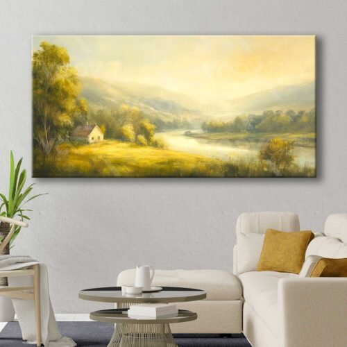Köy Evi Manzarası Dekoratif Kanvas Tablo - VOOV3091