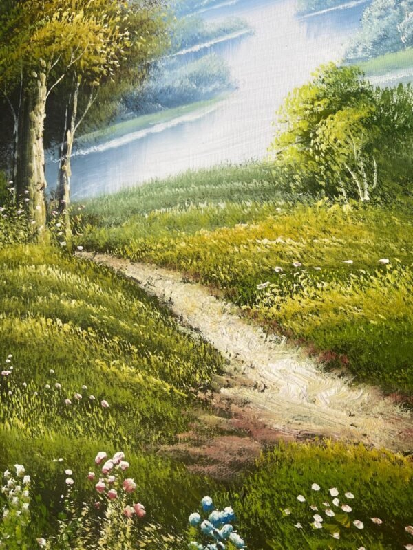 65x95cm Çerçeveli Yağlıboya Dokulu Dekoratif Manzara Tablo - ART5225