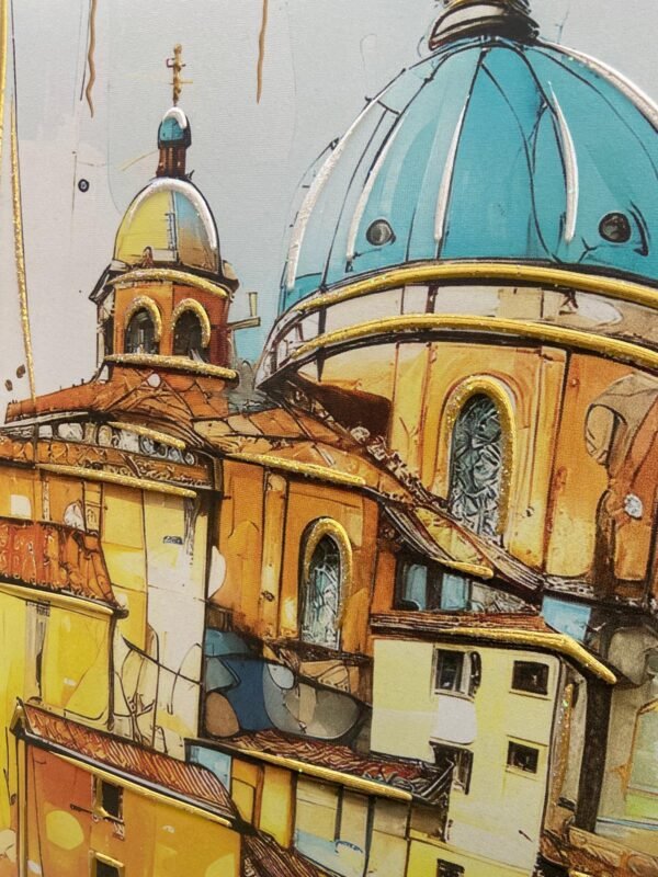 85x85cm Gold Çerçeveli Venedik Manzarası Dekoratif Tablo - ART6125