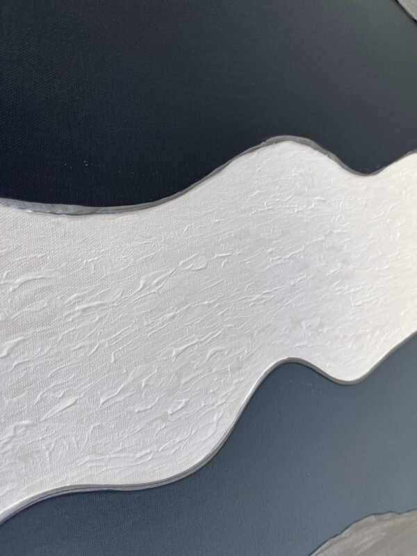 70x70cm Siyah Çerçeveli Dokulu Soyut Dekoratif  Tablo - ART7003