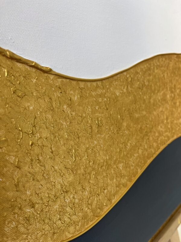 70x70cm Eskitme Gold Çerçeveli Soyut Dokulu Dekoratif  Tablo - ART7006