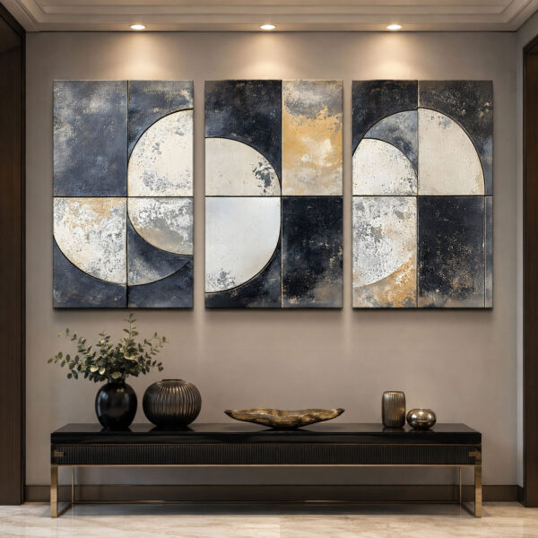 Yörünge Kanvas Duvar Tablosu - 3'lü Canvas Tablo Seti - VOOV4360