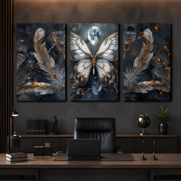 Kelebek Etkisi Kanvas Duvar Tablosu - 3'lü Canvas Tablo Seti - VOOV4369