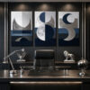 Silver Eclipse Kanvas Duvar Tablosu - 3'lü Canvas Tablo Seti - VOOV4371