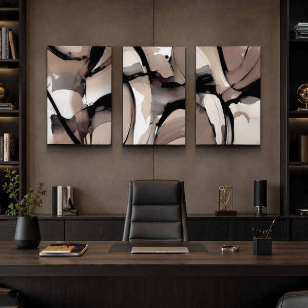 Akışın Dengesi Kanvas Duvar Tablosu - 3'lü Canvas Tablo Seti - VOOV4377