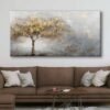 Soyut Gold Ağaç Dekoratif Kanvas Tablo - VOOV3108