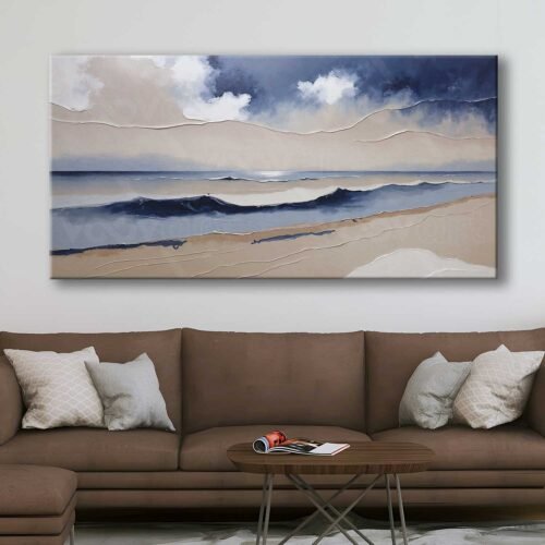 Soyut Sahil Manzarası Dekoratif Kanvas Tablo - VOOV3109