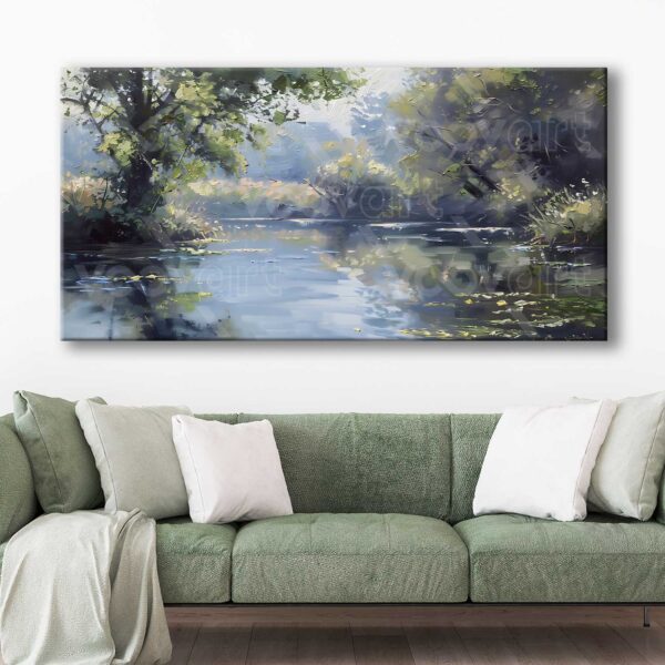 Göl ve Orman Manzarası Dekoratif Kanvas Tablo - VOOV3112