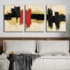 Soyut Modern Kanvas Tablo - 3'lü Canvas Tablo Seti - VOOV4364