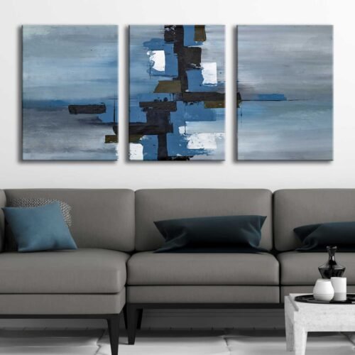 Soyut Modern Kanvas Tablo - 3'lü Canvas Tablo Seti - VOOV4365