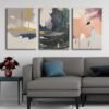 Soyut Modern Kanvas Tablo - 3'lü Canvas Tablo Seti - VOOV4369