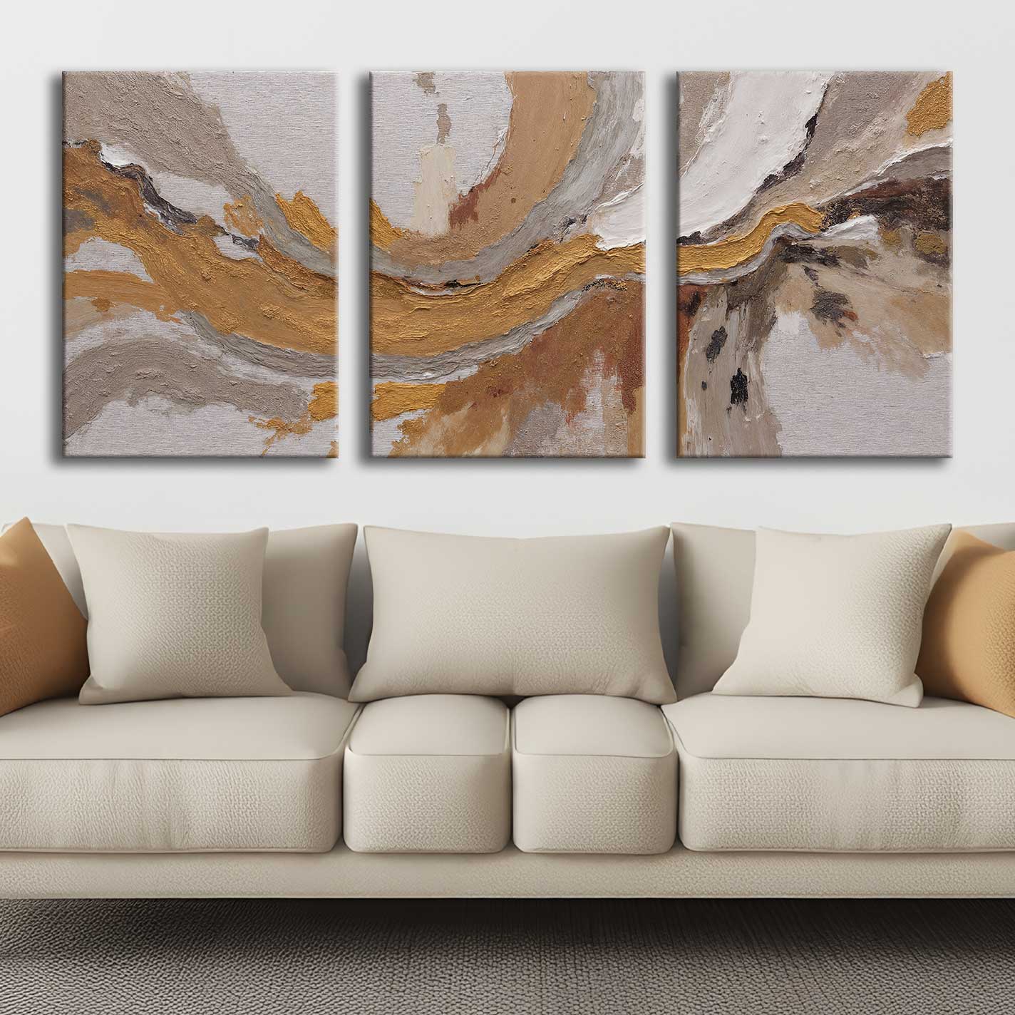 Soyut Modern Kanvas Tablo – 3’lü Canvas Tablo Seti – VOOV4370