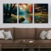 Orman Manzarası Kanvas Tablo - 3'lü Canvas Tablo Seti - VOOV4377