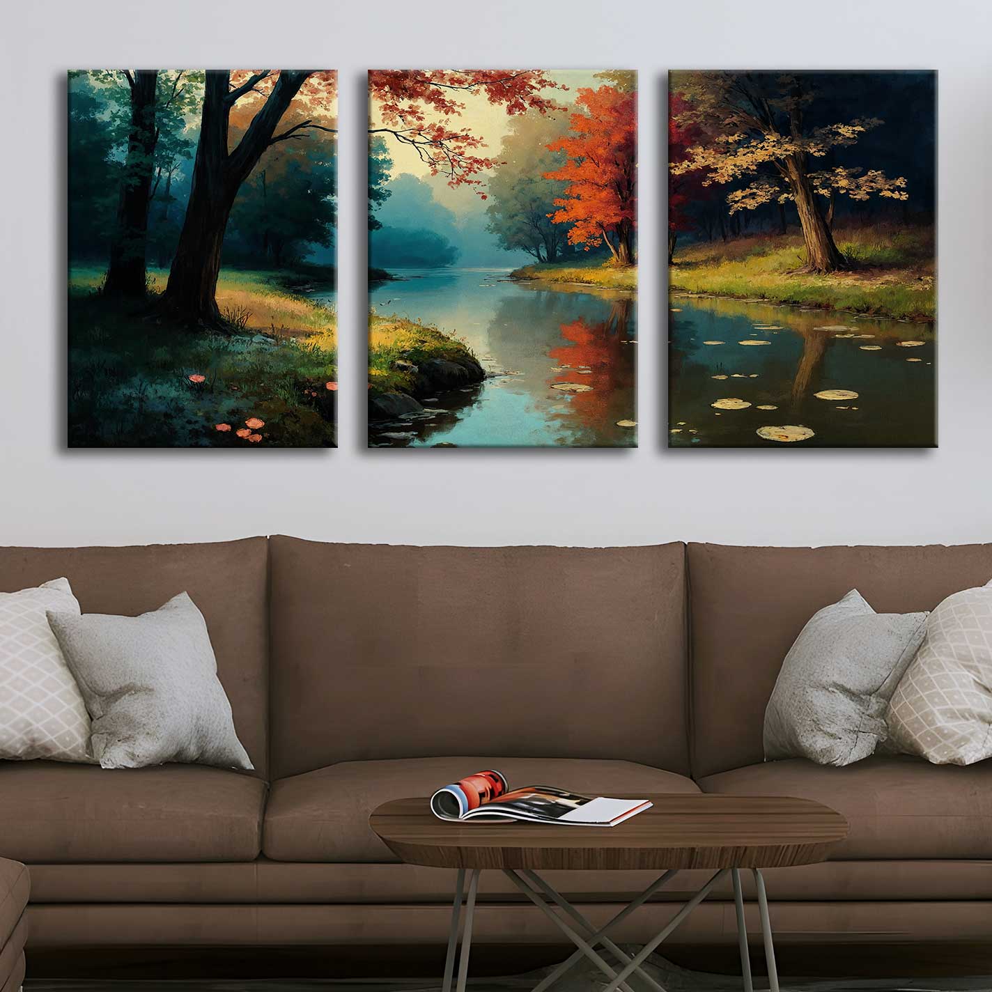 Orman Manzarası Kanvas Tablo – 3’lü Canvas Tablo Seti – VOOV4377