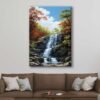 Orman ve Şelale Manzarası Dekoratif Kanvas Tablo - VOOV3118