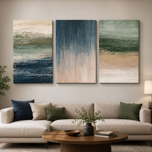 Doğal Harmoni Kanvas Duvar Tablosu - 3'lü Canvas Tablo Seti - VOOV4379
