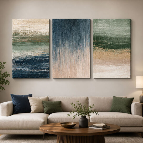 Doğal Harmoni Kanvas Duvar Tablosu - 3'lü Canvas Tablo Seti - VOOV4379