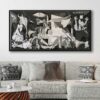 70x140cm Siyah Çerçeveli Pablo Picasso – Guernica ( Konuşan Müze) Kanvas Tablo - ART1306