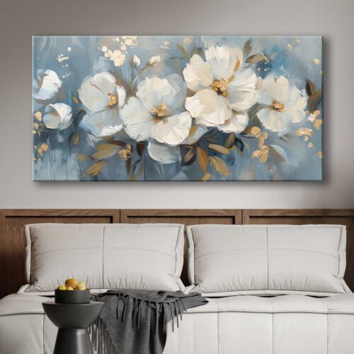 Soyut Modern Çiçekler Dekoratif Kanvas Tablo - VOOV3136