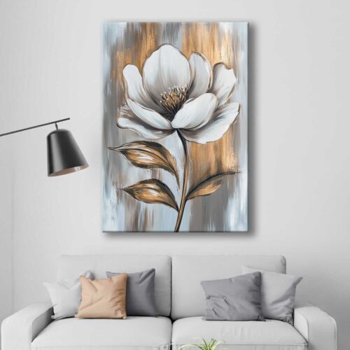 voov3134-3 Soyut Çiçek Modern Dekoratif Kanvas Tablo - VOOV3134