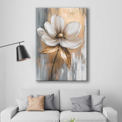 voov3135-3 Soyut Çiçek Modern Dekoratif Kanvas Tablo - VOOV3135