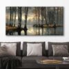 Orman ve Göl Manzarası Dekoratif Kanvas Tablo - VOOV3143