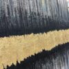 95x95 Eskitme Gold Çerçeveli Özel Dokulu Soyut Dekoratif Kanvas Tablo - ART8001
