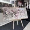 70x140cm Naturel Çerçeveli Soyut Çiçekler Dekoratif Kanvas Tablo - ART8008