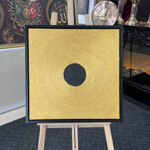 65x65cm Siyah Çerçeveli Dokulu Soyut Dekoratif Kanvas Tablo - ART8012