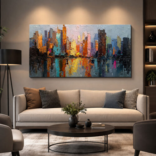 City Mirage Dekoratif Manzara Kanvas Tablo - VOOV3153