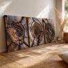 VOOV4384 (1) Modern Soyut Kütükler Kanvas Tablo - 3'lü Canvas Tablo Seti - VOOV4384