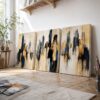VOOV4388 (3) Modern Soyut Kanvas Tablo - 3'lü Canvas Tablo Seti - VOOV4388