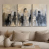Silent City Kanvas Duvar Tablosu - 3'lü Canvas Tablo Seti - VOOV4393
