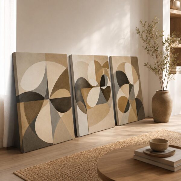 VOOV4399 (2) Modern Soyut Kanvas Tablo - 3'lü Canvas Tablo Seti - VOOV4399