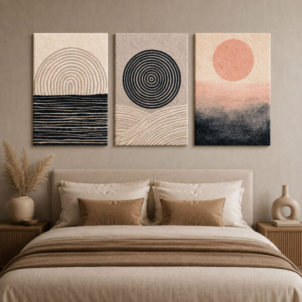 Minimalist Kanvas Duvar Tablosu - 3'lü Canvas Tablo Seti - VOOV4403