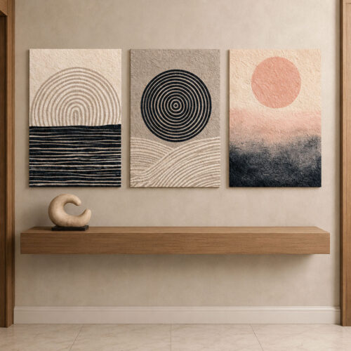 Minimalist Kanvas Duvar Tablosu - 3'lü Canvas Tablo Seti - VOOV4403
